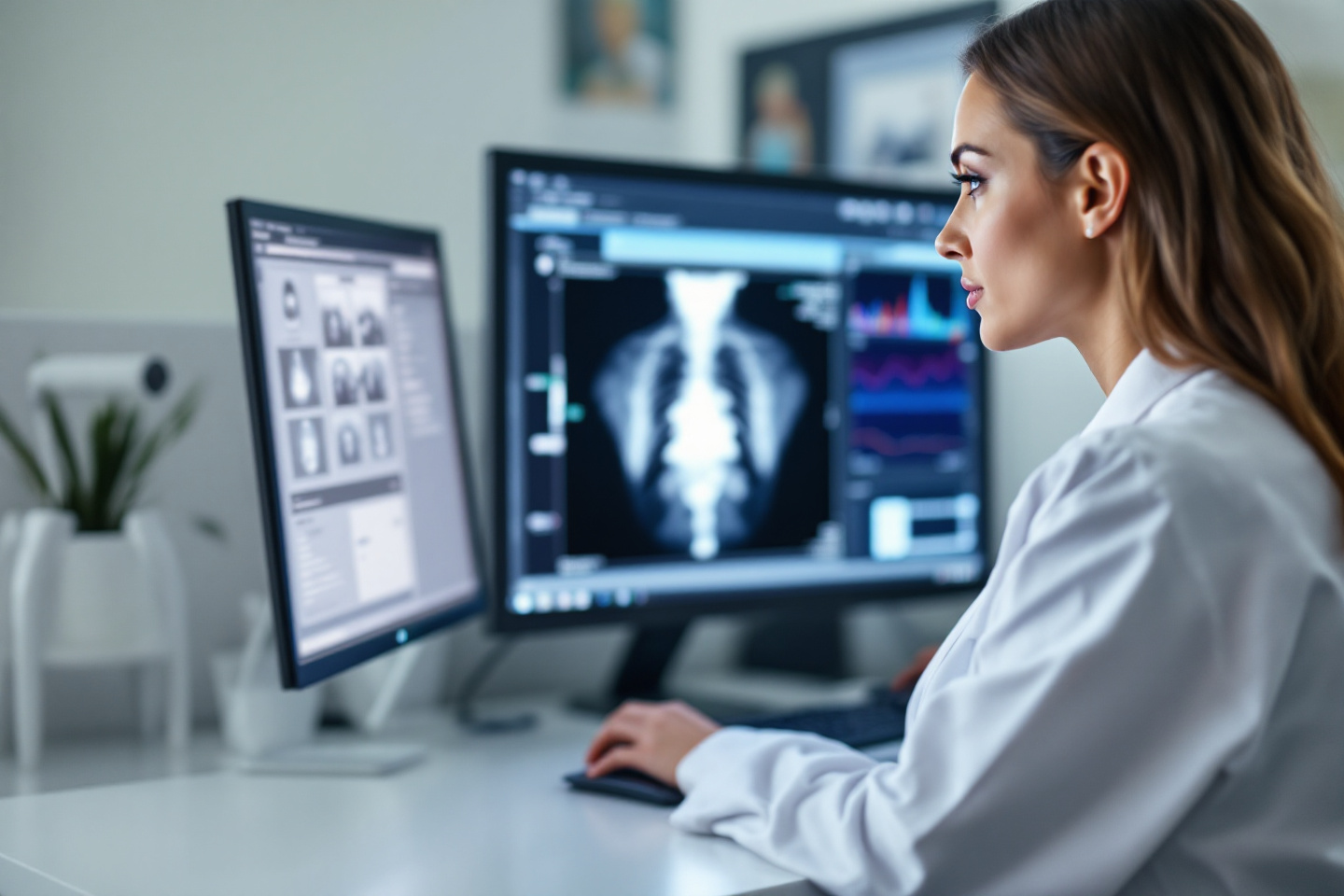 Estudante em atividade do curso de Radiologia